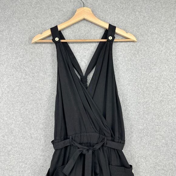 Elevenses Jumpsuit Womens 2 Black Anthropologie Sable Romper Cropped Wide Leg - Picture 2 of 11